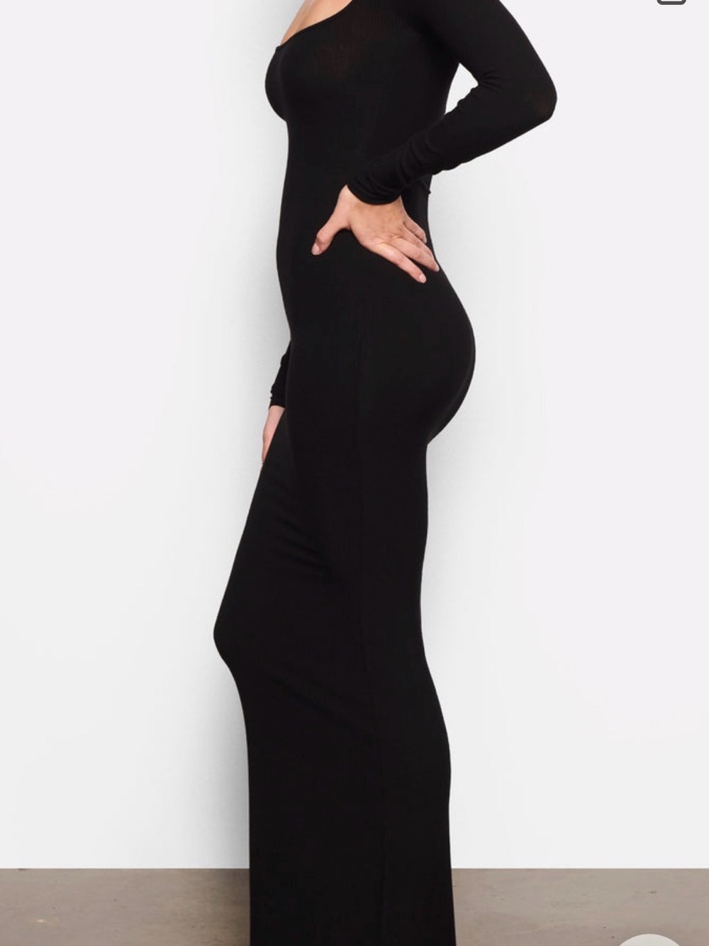 Skims Black Long Sleeve Maxi Dress